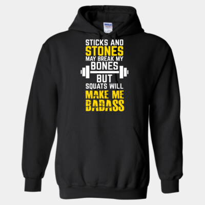 Sticks and stones may break my bones, squats badass Thumbnail